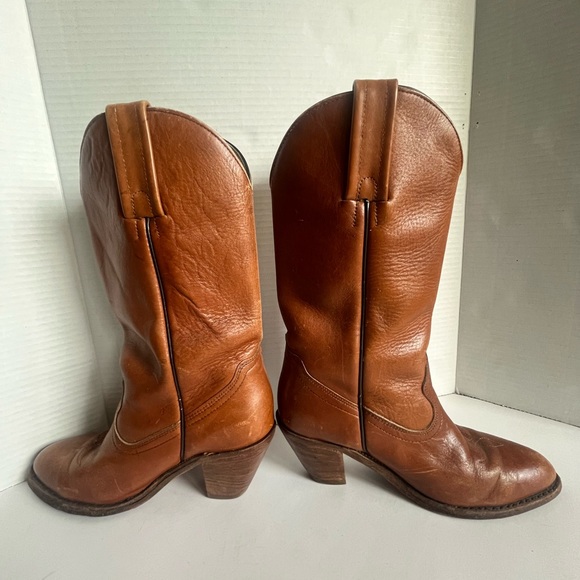 Vintage Frye Boots Genuine Leather Pull-on Western Boots Brown Women’s US 8 - Picture 5 of 16
